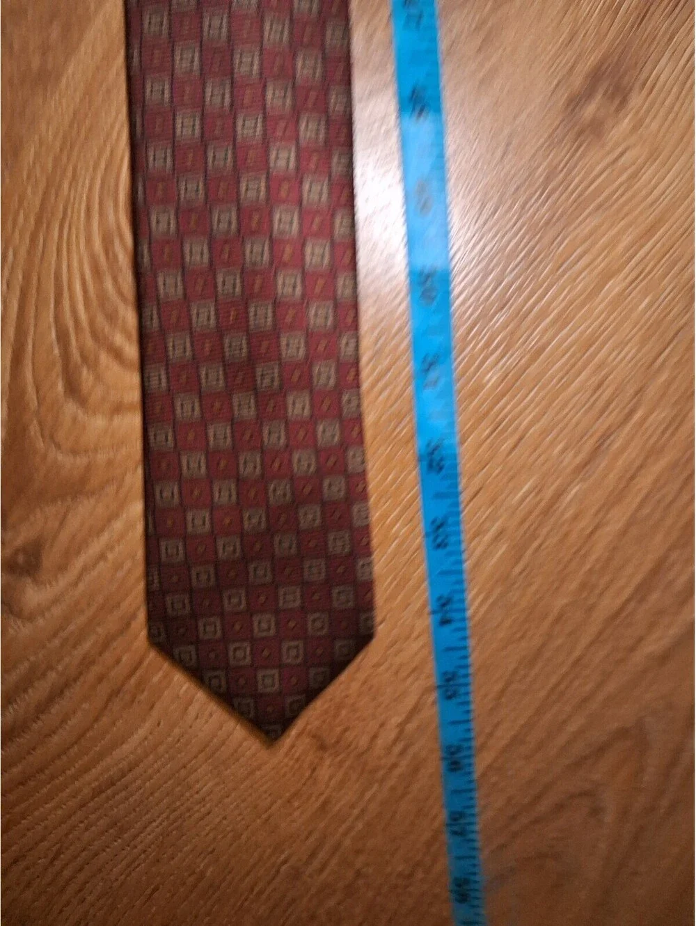 VINTAGE Polo Ralph Lauren Silk Tie Red Geometric Skinny Slim